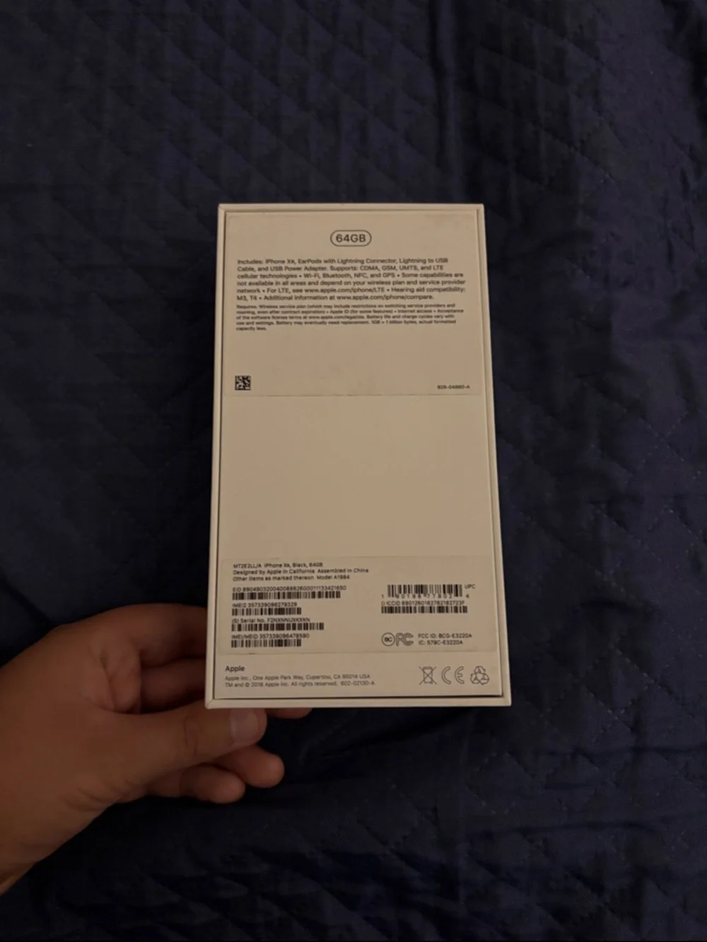 Apple iPhone XR Black with OG Box, used, unlocked, and power button doesn’t work